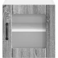 vidaXL Wandglas Kasten LUCCA 2 st Grijs sonoma Bewerkt hout