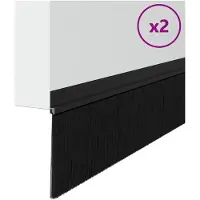 vidaXL Zelfklevende Deurborstels 2 st Zwart 100 cm Aluminiumlegering