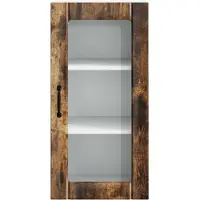 vidaXL Wandglas Kasten PORTO 2 st Rook Eiken Bewerkt hout