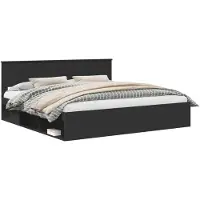 vidaXL Bedframe met hoofdeinde Zwart 200 x 200 cm Massief grenenhout