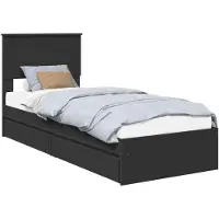 vidaXL Opbergbed, verstelbaar, zwart, 75 x 190 cm, houtvezel