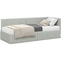 vidaXL Hoekbedframe met Matras met hoofdeinde 2 st Lichtgrijs Fluweel