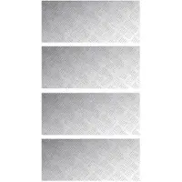 vidaXL Trap Tread 4 st 70 x 30 cm Zilver Aluminium Rechthoekig