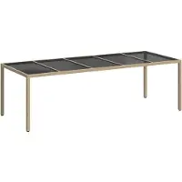 vidaXL Tuin Tafel Beige poly rattan