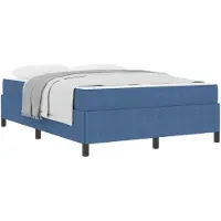 vidaXL Bedframe met matras Blauw 140 x 200 cm Stof