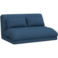 vidaXL Verstelbare vloostoel Blauw Stof