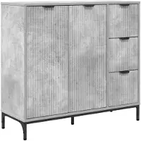 vidaXL Dressoir Beton Grijs 89,5 x 33 x 82 cm Bewerkt hout