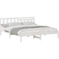 vidaXL Bedframe met hoofdeinde Wit 180 x 200 cm Massief grenenhout