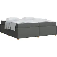 vidaXL Bedframe met matras Donkergrijs 200 x 200 cm Stof