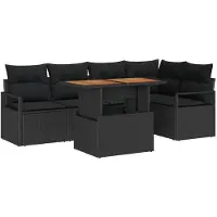 vidaXL Tuinbank Set 6 st 5-Aantal zitplaatsen Zwart en Bruin