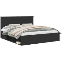 vidaXL Bedframe met hoofdeinde Zwart 180 x 200 cm Massief grenenhout