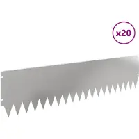 vidaXL Graskantafboording, 20 stuks, 103 x 25 cm, staal, zilver