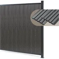 Neu.holz WPC schutting Grassano uitbreidingsset met paal 185x175 cm grijs en antracietgrijs