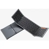 Merkloos Opvouwbaar Bluetooth Toetsenbord – Full-Size Draadloos Toetsenbord – Reis Toetsenbord Draagbaar – Voor Laptop, Tablet, iPad, Smartphone, Windows, Android & iOS – Space Grey