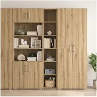 vidaXL Highboard Artisanaal eiken 30 x 41 x 185 cm Bewerkt hout