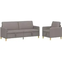 vidaXL Sofa Set Met Opslag 2 st Taupe Polyester