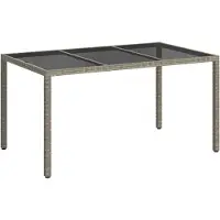 vidaXL Tuin Tafel Grijs 150 x 90 x 75 cm poly rattan