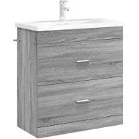 vidaXL Badkamer Onder Het Wastafel Kast Grijs Sonoma