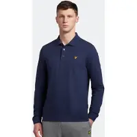 Lyle & Scott poloshirt met lange mouwen in marineblauw