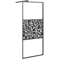 vidaXL Douche schermen Zwart 80 x 195 cm Glas en Aluminium