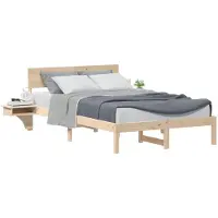 vidaXL Bedframe met hoofdeinde Bruin 120 x 200 cm Massief grenenhout