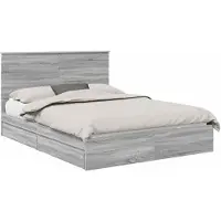 vidaXL Opbergbed Sonoma-grijs, 150 x 200 cm, houtvezel