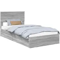 vidaXL Opbergbed met lade Grijs Sonoma 100 x 200 cm Bewerkt hout