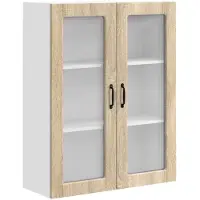 vidaXL Wandkast met glazen deuren, model PORTO, Sonoma-eikenhout, 80 x 31 x 100 cm