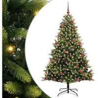 vidaXL Kunstmatige Scharnierende Kerstboom 300 LEDs Groen 180 cm