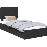 vidaXL Opbergbed met lade met opslag Zwart 75 x 190 cm Bewerkt hout