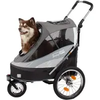Innopet Sport Dog Trailer De Luxe - Hondenfietskar - 71x44x63 cm Grijs Groen