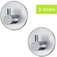 XIVADA Handdoekhaakjes Roma - Zelfklevend - Rvs - Zilver - Set van 2