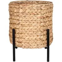 QUVIO Plantenbak - Natuurlijke Vlas - Modern Design - 23,5x23,5x29 cm