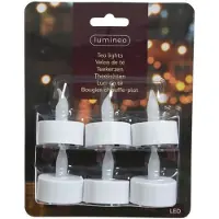 Lumineo LED waxinelichtjes - 6x st - wit - theelichtjes