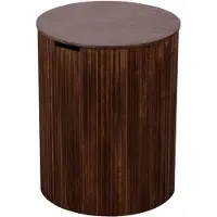 Lewis & Loft Bijzettafel Lonne - FSC mangohout - Met opbergruimte - ⌀40 cm – Walnoot bruin