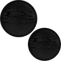 QUVIO Houten dienblad rond - 2 stuks - 24 en 27 cm