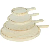Krumble Serveerplank rond - Set van 4 - Hout