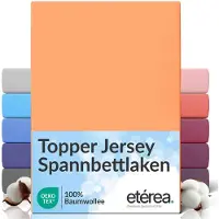 Eterea Cosmesi Naturale etérea Topper Jersey Hoeslaken 180x200 - 200x200 cm Oekotex Made in Green - 100% katoen - Perzik