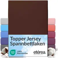 Eterea Cosmesi Naturale etérea Topper Jersey Hoeslaken 140x200 - 160x200 cm Oekotex Made in Green - 100% katoen - Bruin