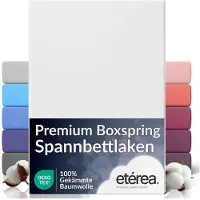 Eterea Cosmesi Naturale etérea Extra Jersey Hoeslaken 240x220 cm - Oekotex - 100% katoen - bis 35 cm - Wit