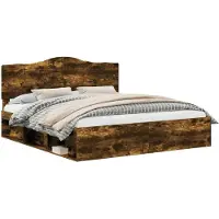 vidaXL Bedframe Rook Eiken 180 x 200 cm Massief grenenhout