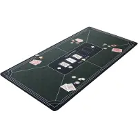Quint Pokerkleed Groen 120x60 cm - Polyester & Rubber - Glad Speeloppervlak - Poker & Dobbel Accessoire -