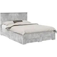 vidaXL Bedframe met lade Beton Grijs 160 x 200 cm Bewerkt hout