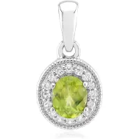 Cavill - Zilveren Hanger met Sfeen 0,719 ct en Zirkonia 0,243 ct - 925 Sterling Zilver Platina Laag - Ovaal Slijpsel - Luxe Filigraan Design