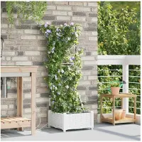 vidaXL Plantenbak Wit 40 x 40 x 126 cm PP