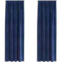 vidaXL Verduisterende gordijnen 2 st Donkerblauw 140 x 225 cm Fluweel