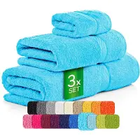 Etérea Himmlische Qualität etérea Carli handdoekenset 3-delig – turquoise – 100% katoen – handdoek & douchehanddoek – OEKO-TEX Made in Green