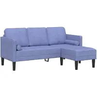 vidaXL Bankstel met kussen Jeans Blauw Polyester