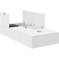vidaXL Opbergbedframe met deur, wit, 90 x 200 cm, houtvezel