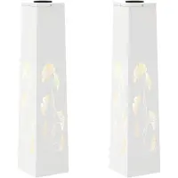 vidaXL Zonne LED Pad Licht 2 pcs Warmwit 18 x 18 x 80 cm